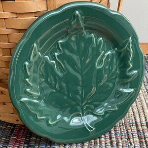 Longaberger Ivy Pottery Maple Leaf Plate - Retired Falling Leaves Collection